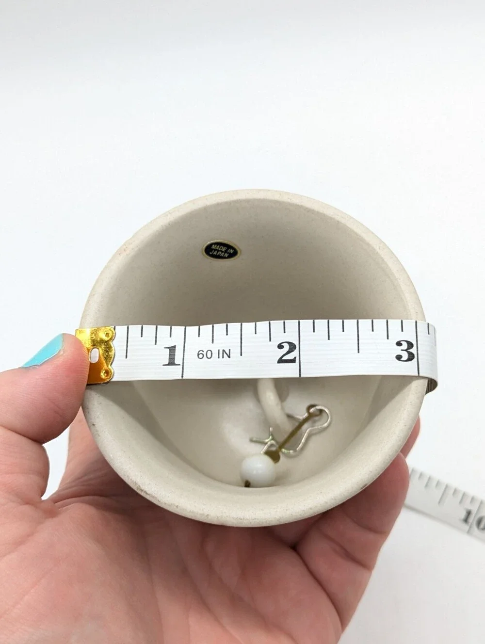 Vintage Mississippi Pink Cream Tan Ceramic Souvenir Bell